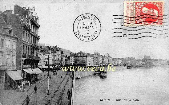 ancienne carte postale de Liège Quai de la Batte