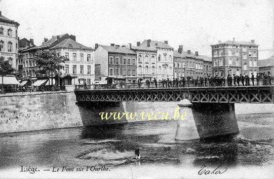 ancienne carte postale de Liège Le Pont sur l'Ourthe