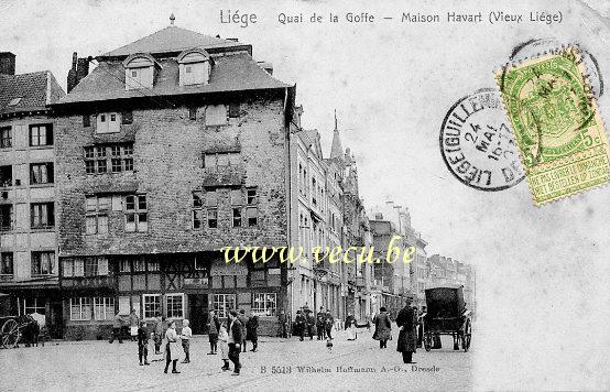 ancienne carte postale de Liège Quai de la Goffe - Maison Havart (Vieux Liège)