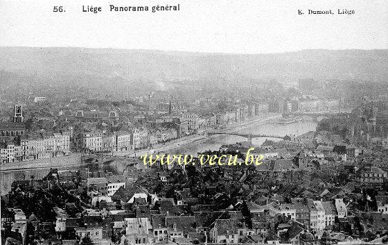 ancienne carte postale de Liège Panorama général