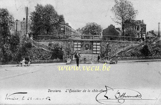 ancienne carte postale de Verviers L'Escalier de la chic-chac