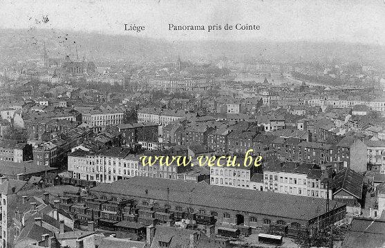 ancienne carte postale de Liège Panorama pris de Cointe