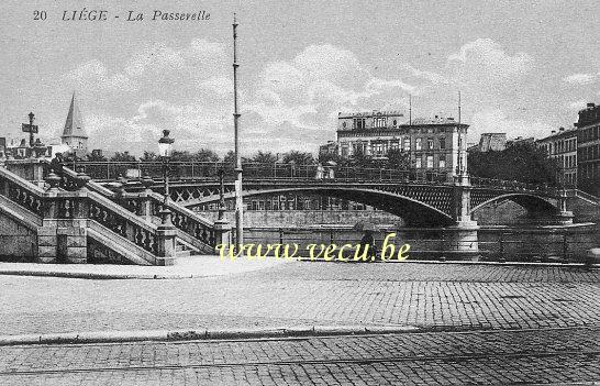 ancienne carte postale de Liège La Passerelle
