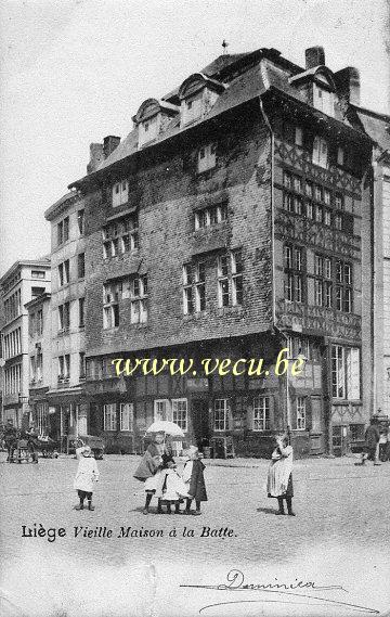 ancienne carte postale de Liège Vieille Maison à la Batte