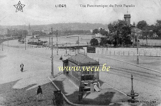 ancienne carte postale de Liège Vue panoramique du petit Paradis