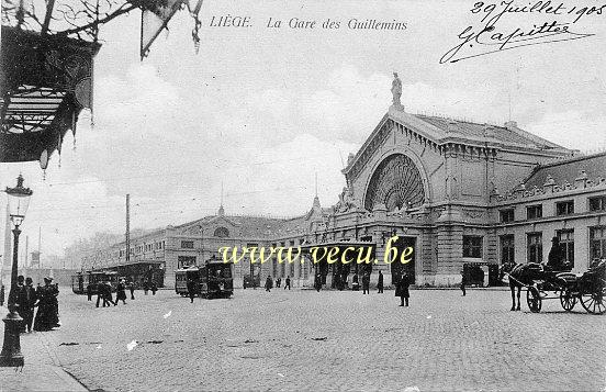 ancienne carte postale de Liège La Gare des Guillemins