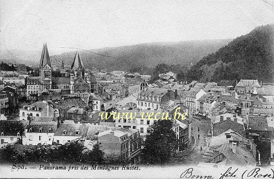 ancienne carte postale de Spa Panorama pris des montagnes russes