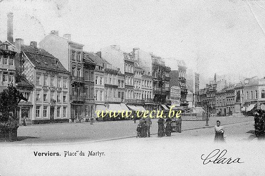 ancienne carte postale de Verviers Place du Martyr