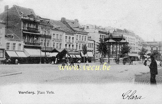 ancienne carte postale de Verviers Place Verte