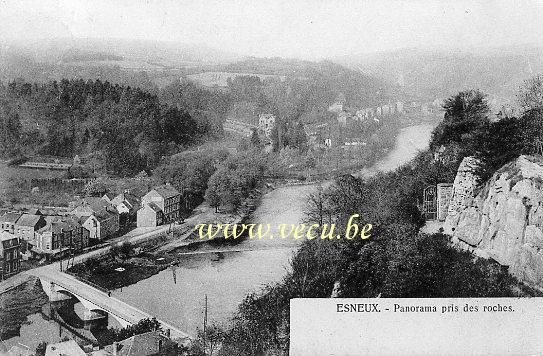 ancienne carte postale de Esneux Panorama pris des roches