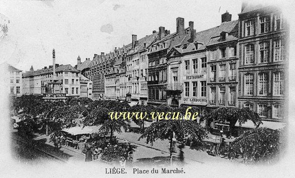 ancienne carte postale de Liège Place du Marché