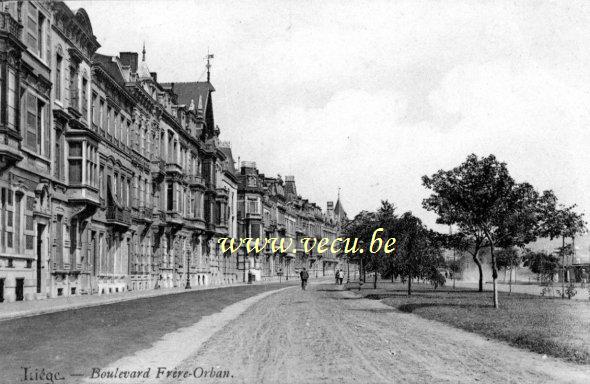 ancienne carte postale de Liège Boulevard Frère-Orban