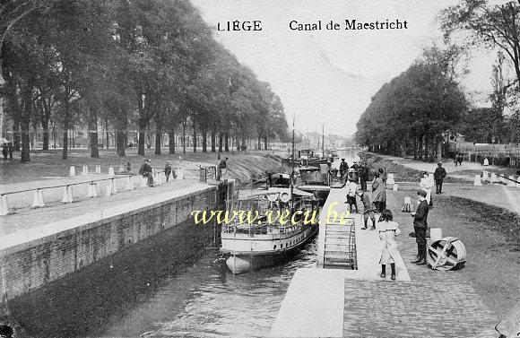 ancienne carte postale de Liège Canal de Maestricht