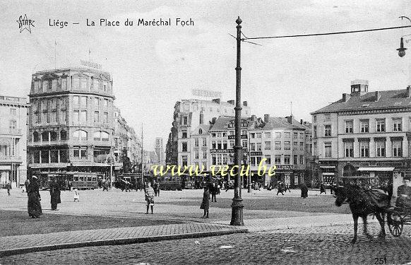 ancienne carte postale de Liège La Place du Maréchal Foch