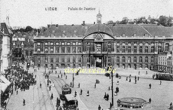 ancienne carte postale de Liège Palais de Justice