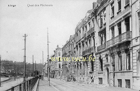 ancienne carte postale de Liège Quai des Pêcheurs
