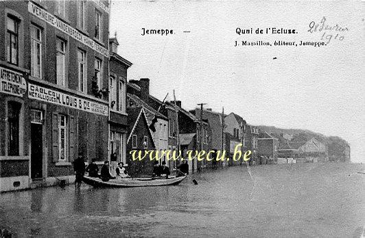 ancienne carte postale de Jemeppe-sur-Meuse Quai de l'Ecluse