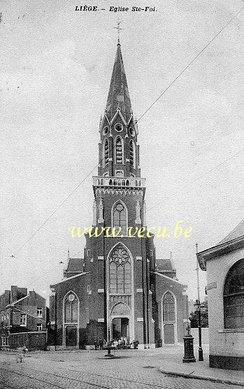 ancienne carte postale de Liège Eglise Ste-Foi