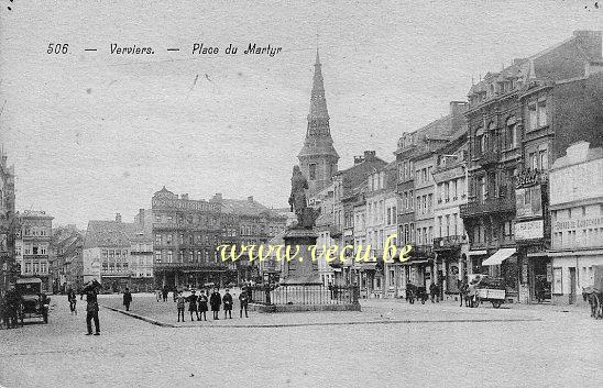 ancienne carte postale de Verviers Place du Martyr