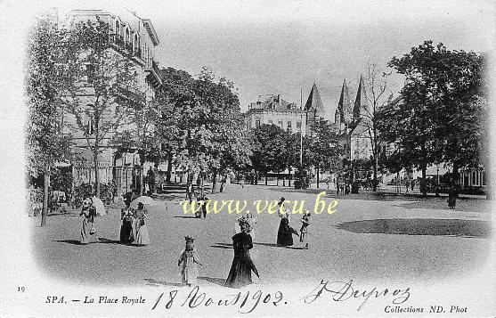 ancienne carte postale de Spa La Place Royale