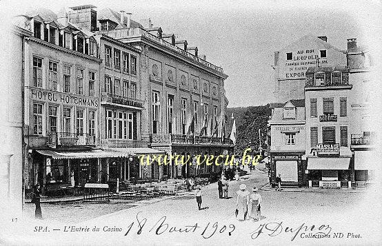 ancienne carte postale de Spa L'Entrée du Casino