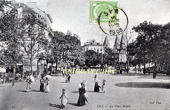 ancienne carte postale de Spa La Place Royale