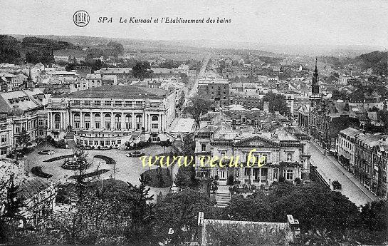 ancienne carte postale de Spa Le Kursaal et l'Etablissement des bains