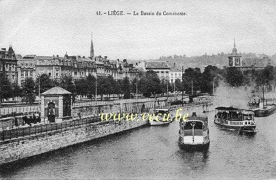 ancienne carte postale de Liège Le Bassin du Commerce