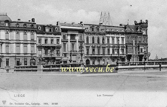 ancienne carte postale de Liège Les Terrasses