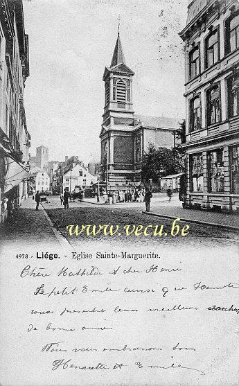 ancienne carte postale de Liège Eglise Sainte-Marguerite