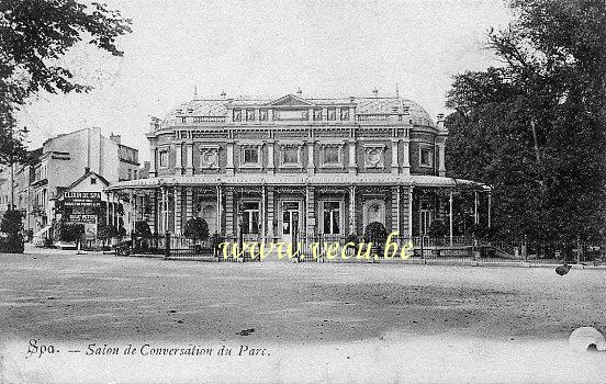 ancienne carte postale de Spa Salon de Conversation du Parc