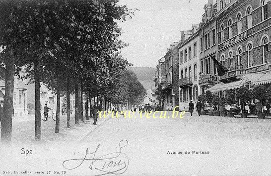 ancienne carte postale de Spa Avenue du Marteau