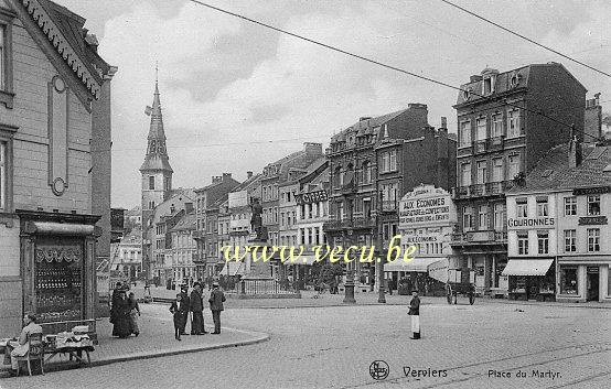 ancienne carte postale de Verviers Place du Martyr