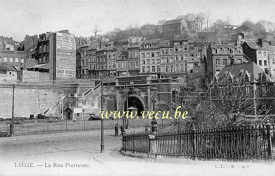 ancienne carte postale de Liège La rue Pierreuse