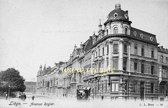 ancienne carte postale de Liège Avenue Rogier
