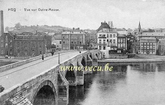 ancienne carte postale de Huy Vue sur Outre-Meuse