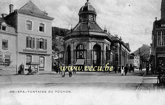 ancienne carte postale de Spa Fontaine du Pouhon