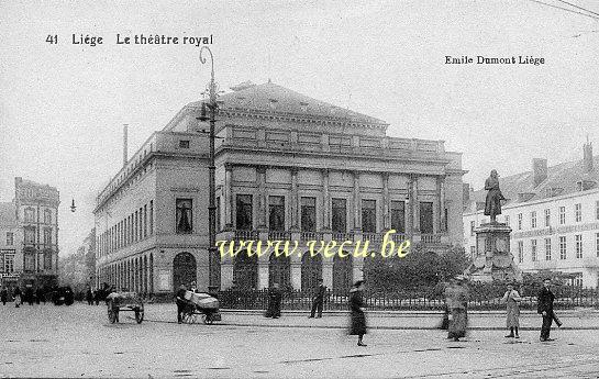 ancienne carte postale de Liège Le Théatre royal