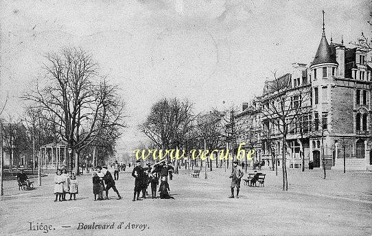 ancienne carte postale de Liège Boulevard d'Avroy