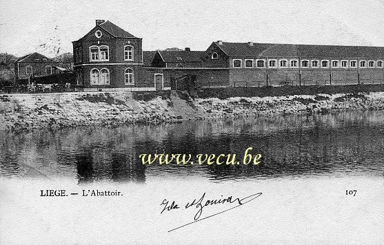 ancienne carte postale de Liège L'Abattoir