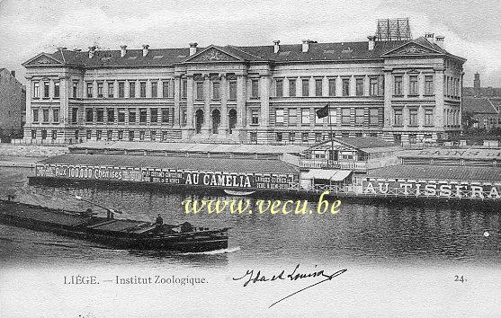 ancienne carte postale de Liège Institut Zoologique (quai van Beneden)