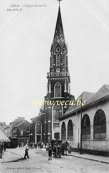 ancienne carte postale de Liège L'église Sainte-Foi