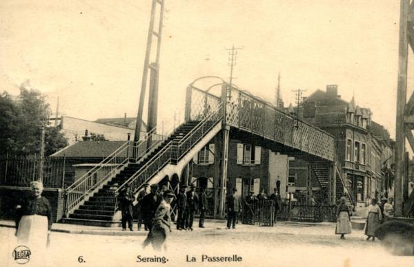 ancienne carte postale de Seraing La Passerelle