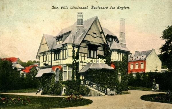 ancienne carte postale de Spa Villa Lieutenant. Boulevard des Anglais.