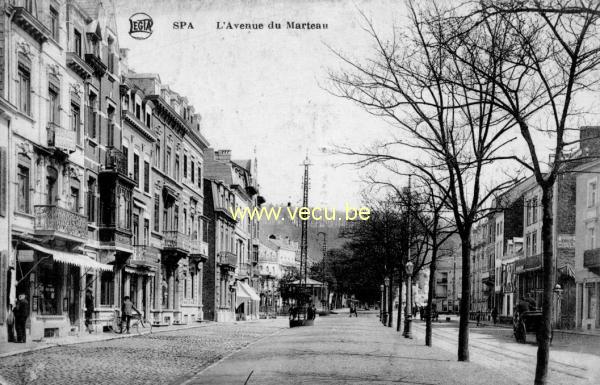 ancienne carte postale de Spa L'avenue du marteau