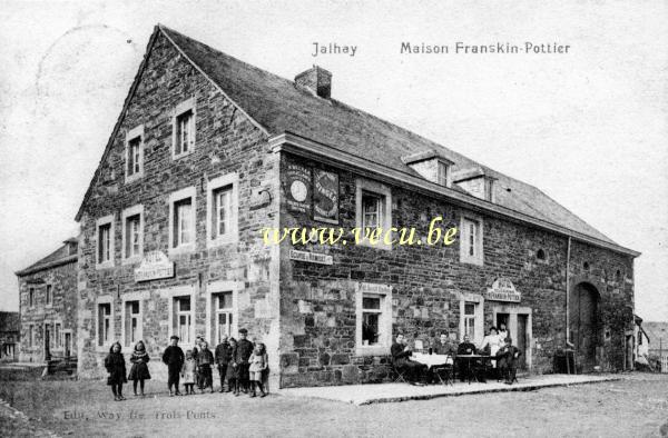 ancienne carte postale de Jalhay Maison Franskin-Pottier. Hôtel de la Couronne