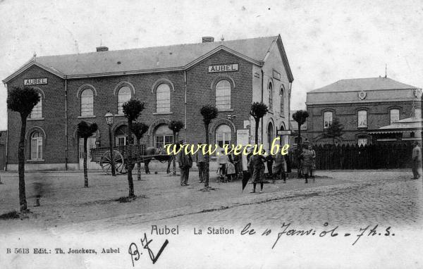 postkaart van Aubel Het Station