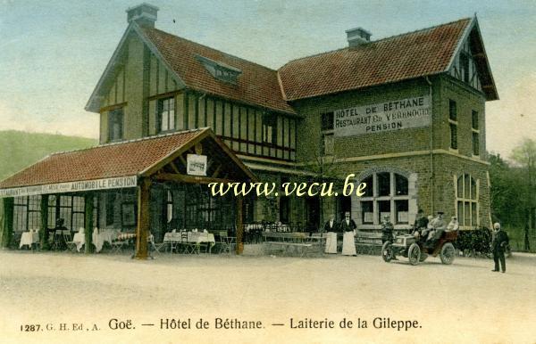 ancienne carte postale de Goé Hôtel de Béthane - Laiterie de la Gileppe