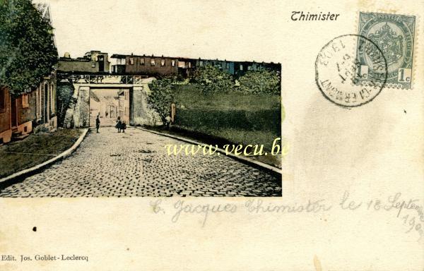 ancienne carte postale de Thimister Passage du train