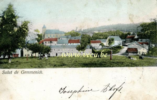 ancienne carte postale de Gemmenich Salut de Gemmenich